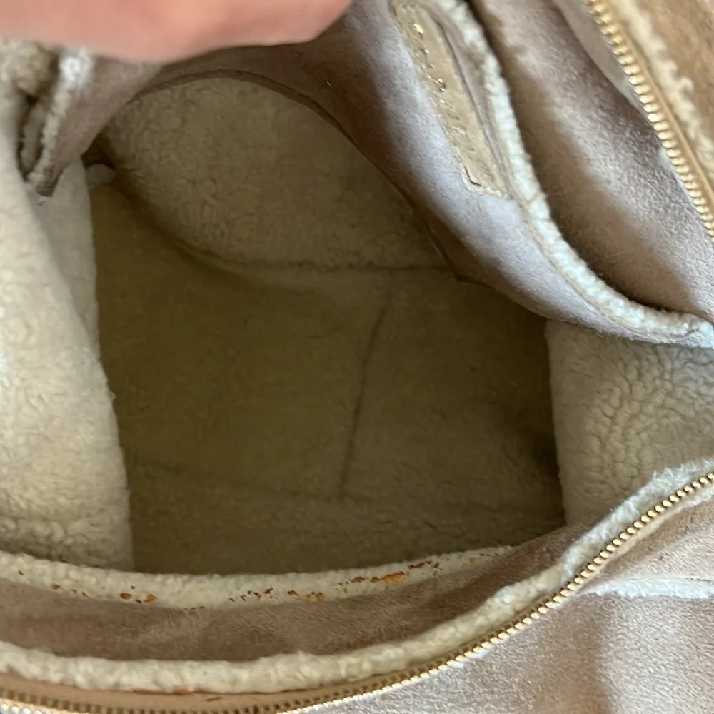 CHANEL tan suede